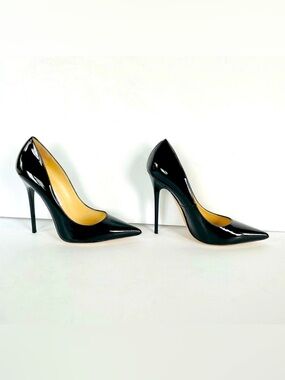 Jimmy Choo black patent leather Anouk heels 37.5